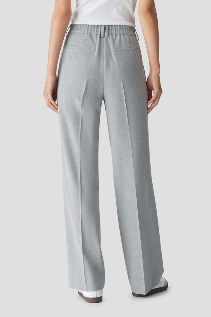 Wijde lichtgrijze broek van Opus voor Dames