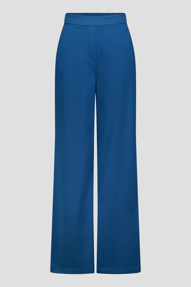 Productfoto 1 van Wijde petrolblauwe broek met elastische tailleband door Liberty Island voor Dames