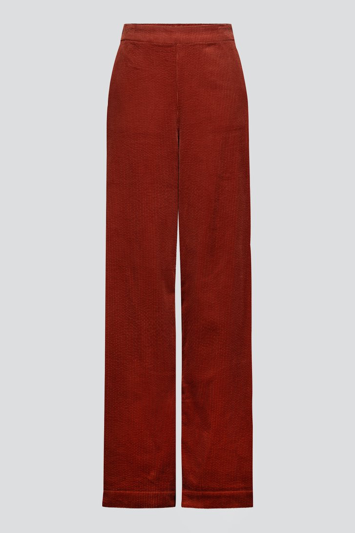 Wijde ribfluwelen broek - roestbruin van Libelle voor Dames