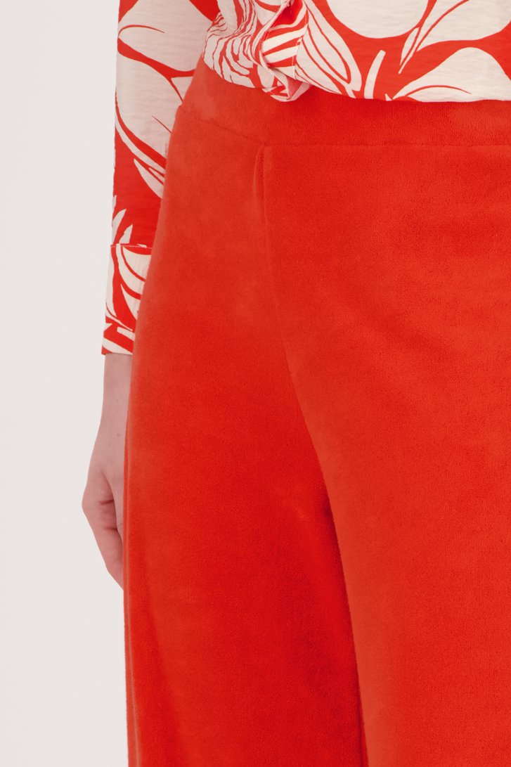 Wijde rode broek in badstof van JDY voor Dames