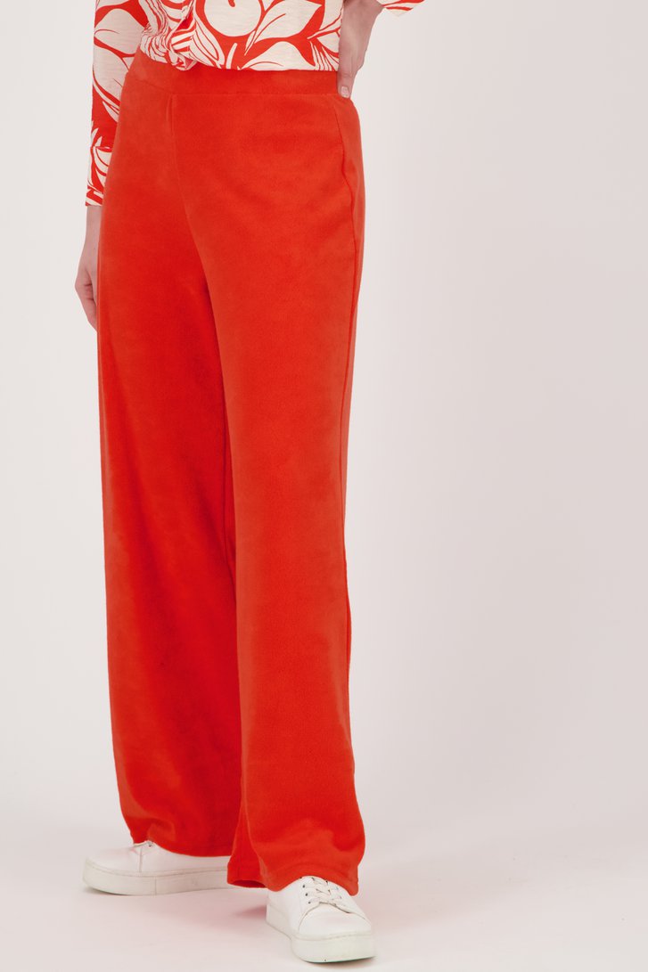 Wijde rode broek in badstof van JDY voor Dames