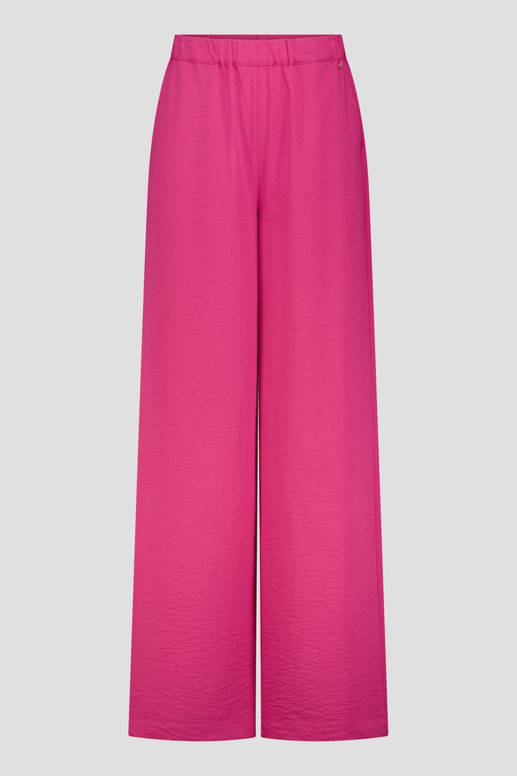 Productfoto 1 van Wijde roze broek met elastische taille door Claude Arielle voor Dames