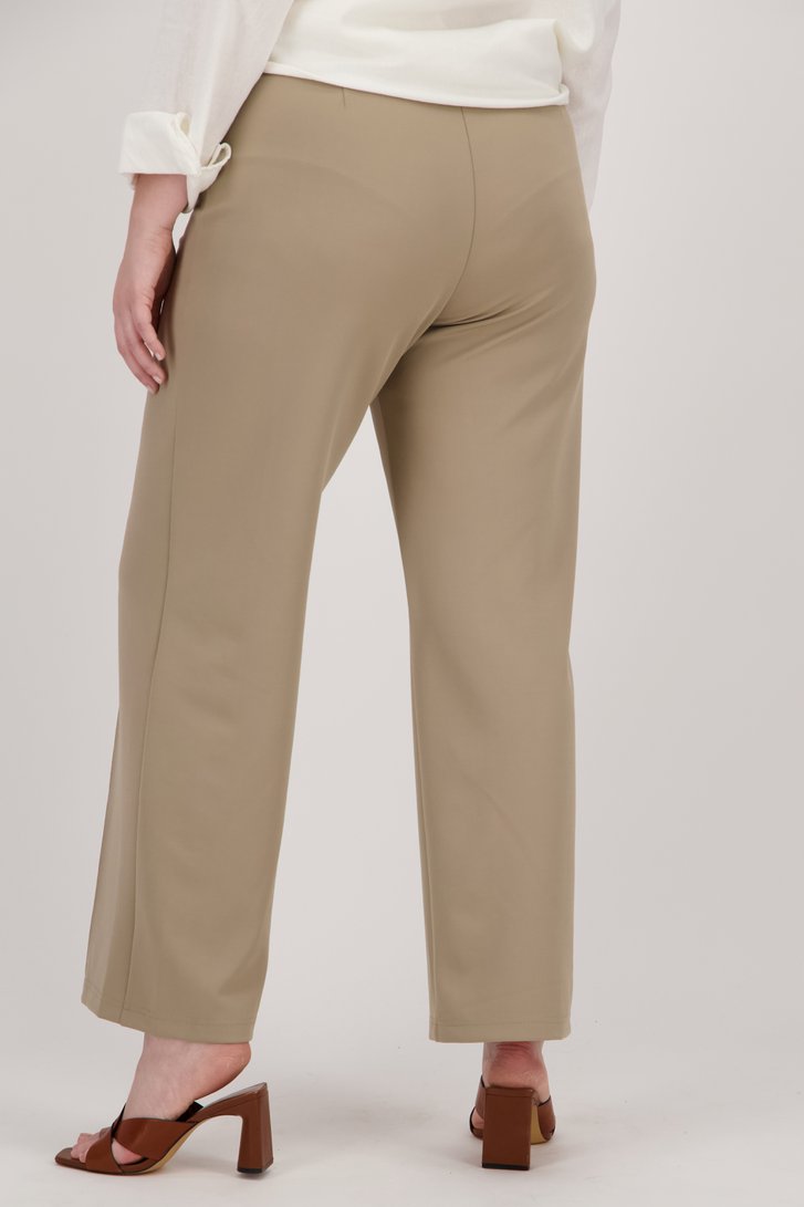Wijde taupe broek van Only Carmakoma voor Dames