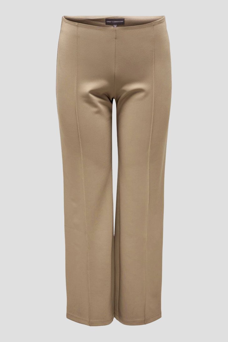Wijde taupe broek van Only Carmakoma voor Dames