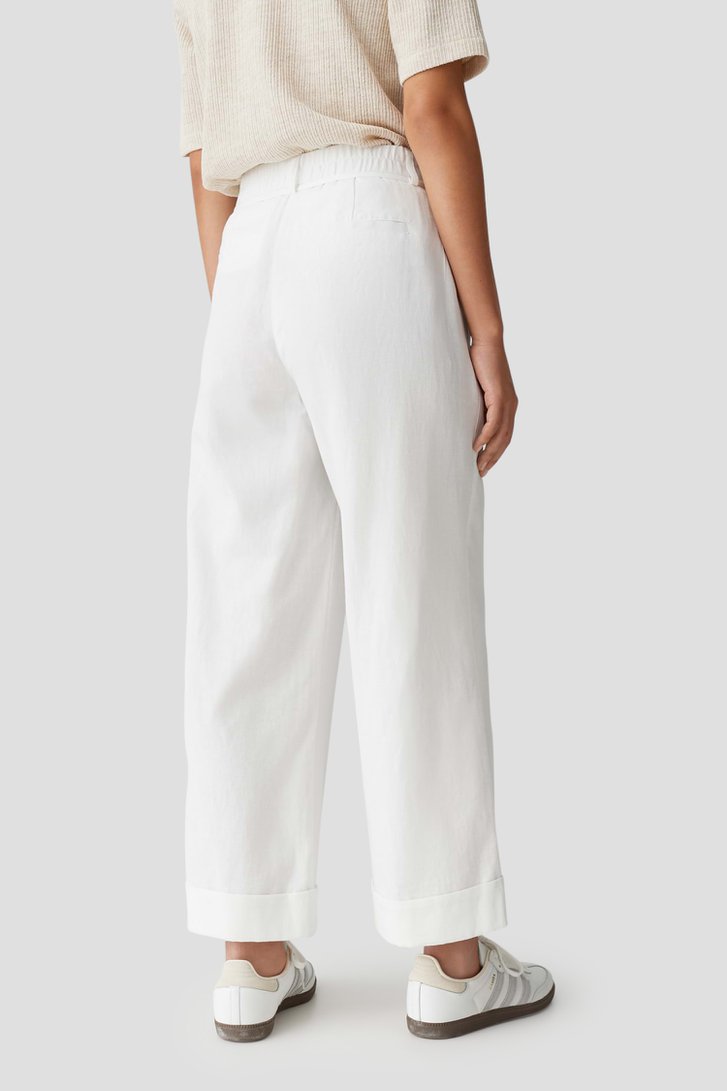 Wijde witte broek - 7/8 lengte van Opus voor Dames