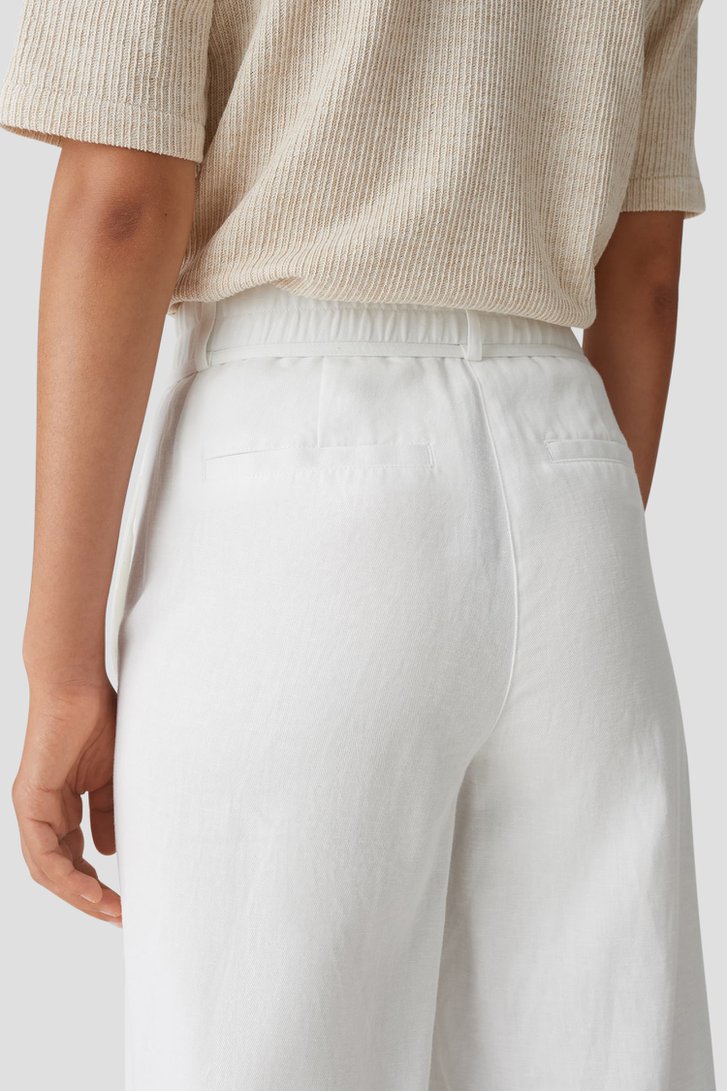 Wijde witte broek - 7/8 lengte van Opus voor Dames