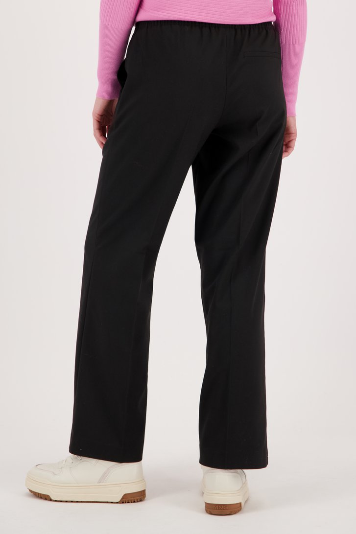 Wijde zwarte broek met elastische taille van Opus voor Dames