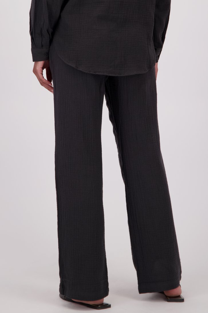 Wijde zwarte broek met tetralook van JDY voor Dames