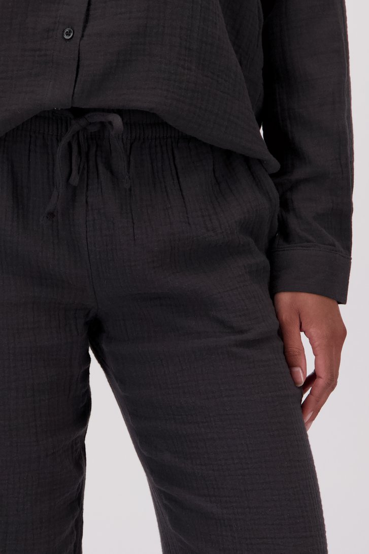 Wijde zwarte broek met tetralook van JDY voor Dames