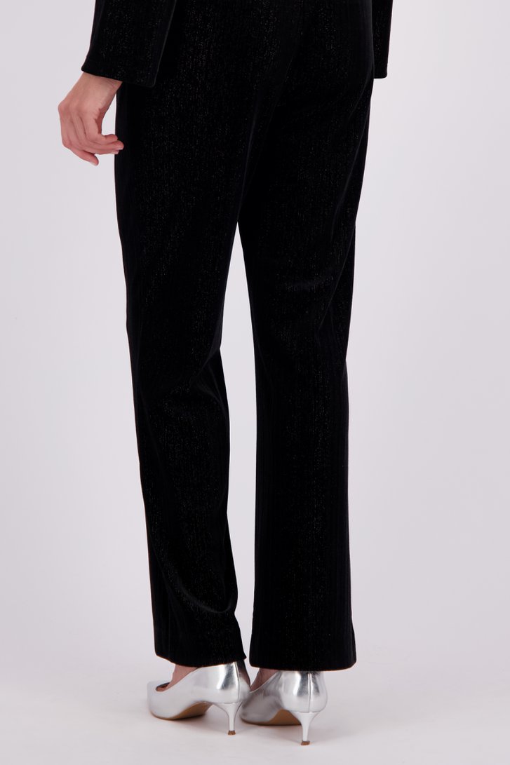 Achterkant van Wijde zwarte glitterbroek door Claude Arielle voor Dames