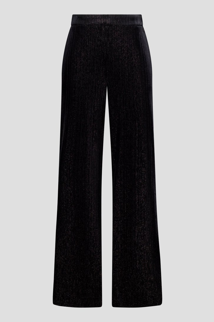 Productfoto 1 van Wijde zwarte glitterbroek door Claude Arielle voor Dames