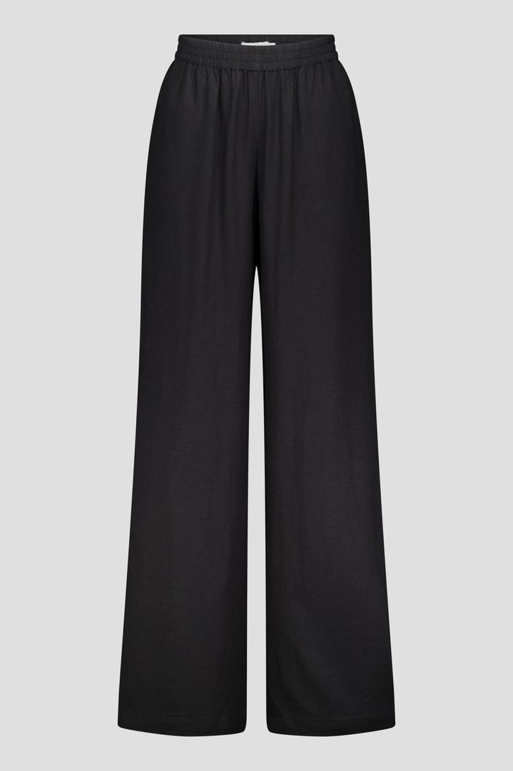 Wijde zwarte linnen broek  van Liberty Island voor Dames