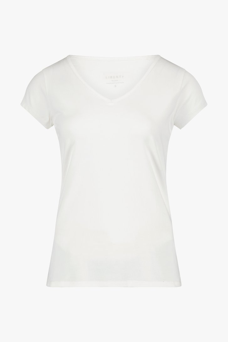 Wit basic T-shirt met V-hals