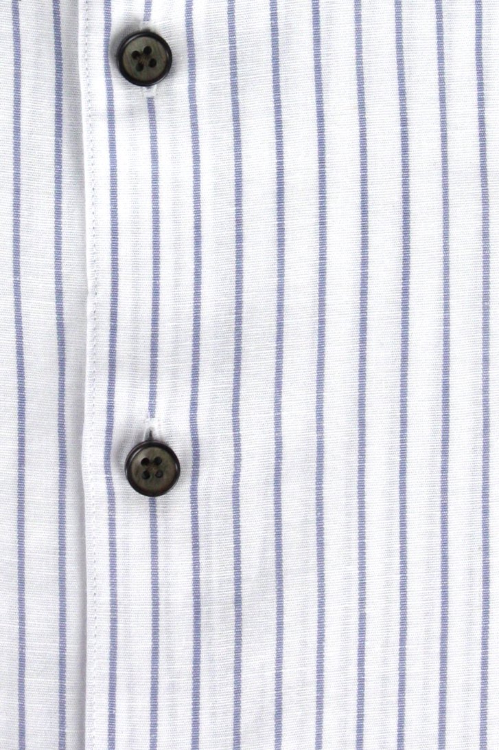 ik ga akkoord met zuiverheid voorzichtig Wit-blauw gestreept hemd met linnen - slim fit van Upper East | 3564445 | e5