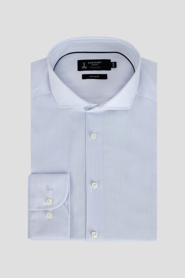 Wit-blauw gestreept hemd - Regular fit van Dansaert Black voor Heren