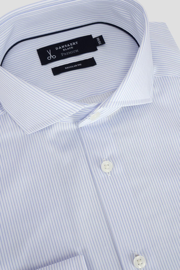 Wit-blauw gestreept hemd - Regular fit van Dansaert Black voor Heren