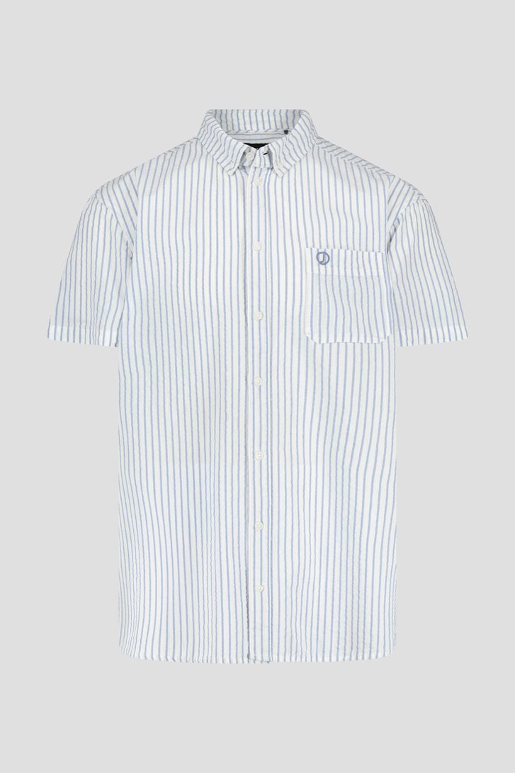 Wit-blauw gestreept hemd - regular fit van Jefferson voor Heren