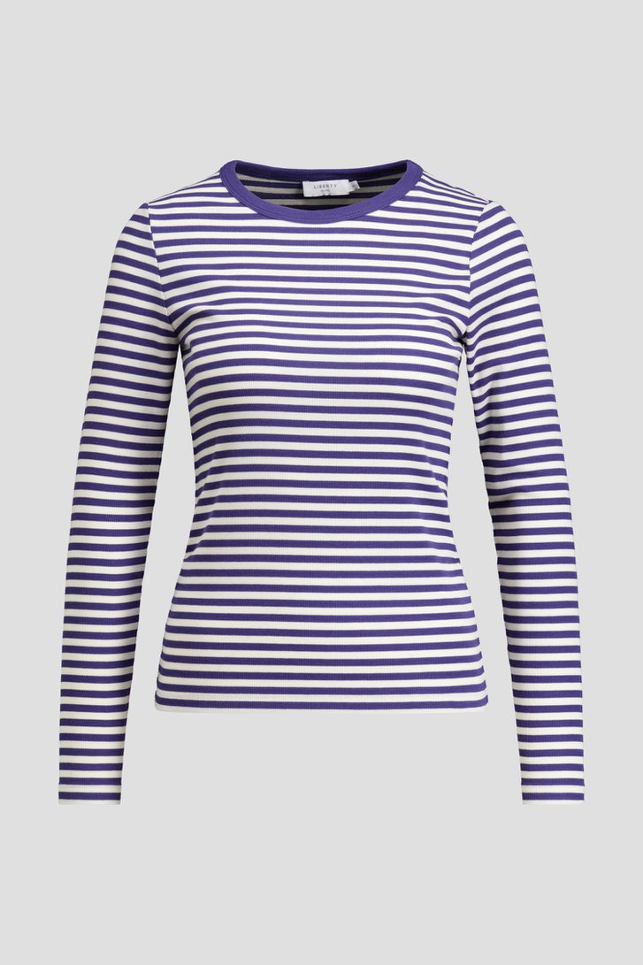 Productfoto 1 van Wit-blauw gestreept T-shirt met lange mouwen door Liberty Island voor Dames