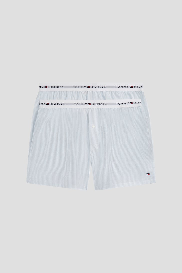 Productfoto 1 van Wit-blauwe gestreepte boxers - Set van 2 door Tommy Hilfiger voor Heren