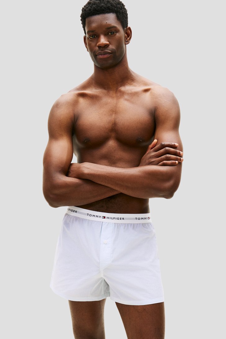 Productfoto 2 van Wit-blauwe gestreepte boxers - Set van 2 door Tommy Hilfiger voor Heren