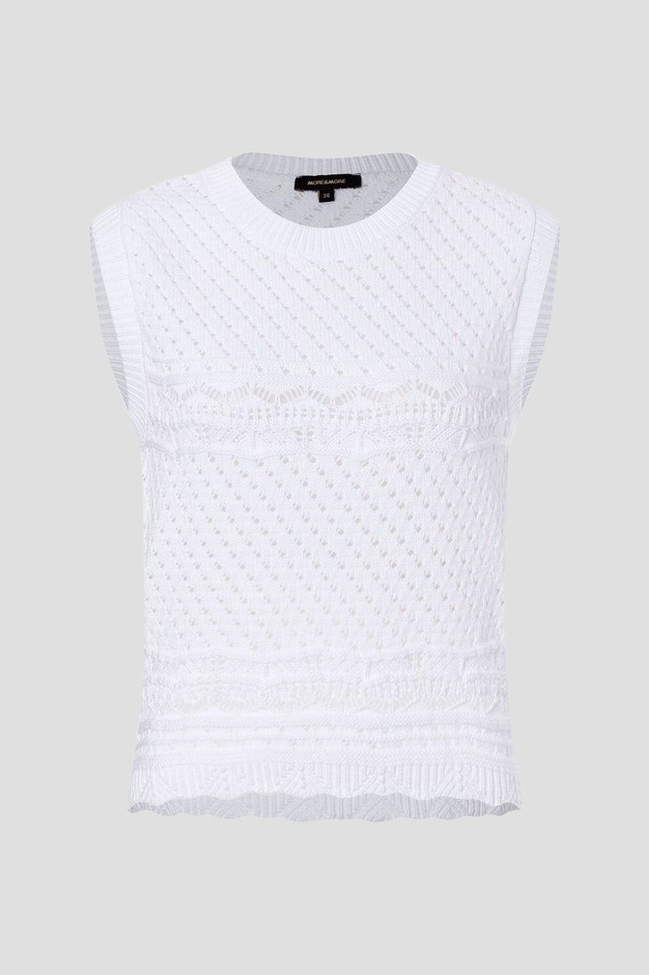 Wit gehaakt truitje zonder mouwen van More & More voor Dames