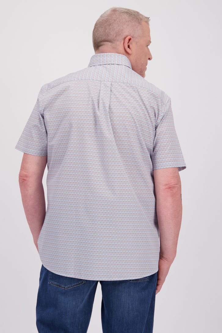 Wit hemd met blauw-rode print - Comfort fit van Dansaert Blue voor Heren