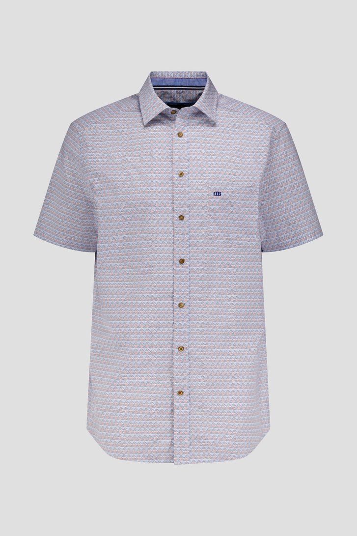 Wit hemd met blauw-rode print - Comfort fit van Dansaert Blue voor Heren
