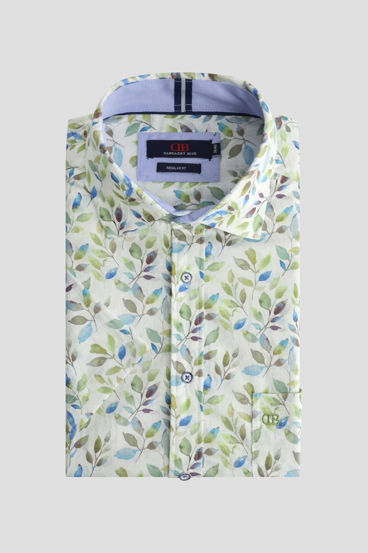 Voorkant van Wit hemd met botanische print - Regular fit door Dansaert Blue voor Heren