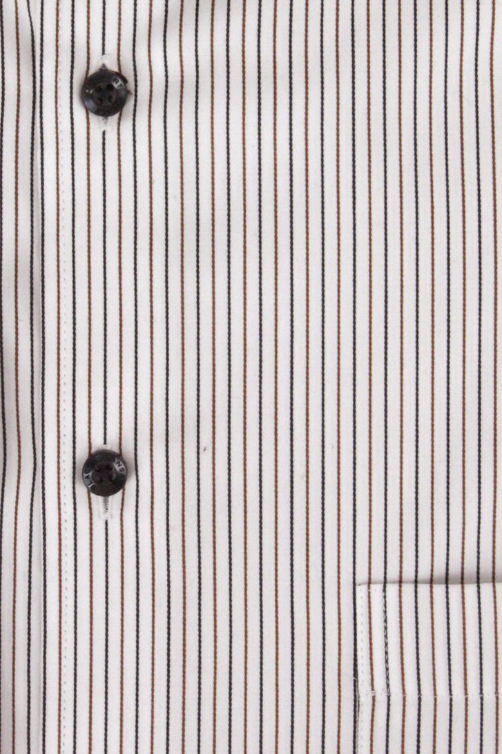 Wit hemd met fijn gestreept patroon - Regular fit van Dansaert Black voor Heren