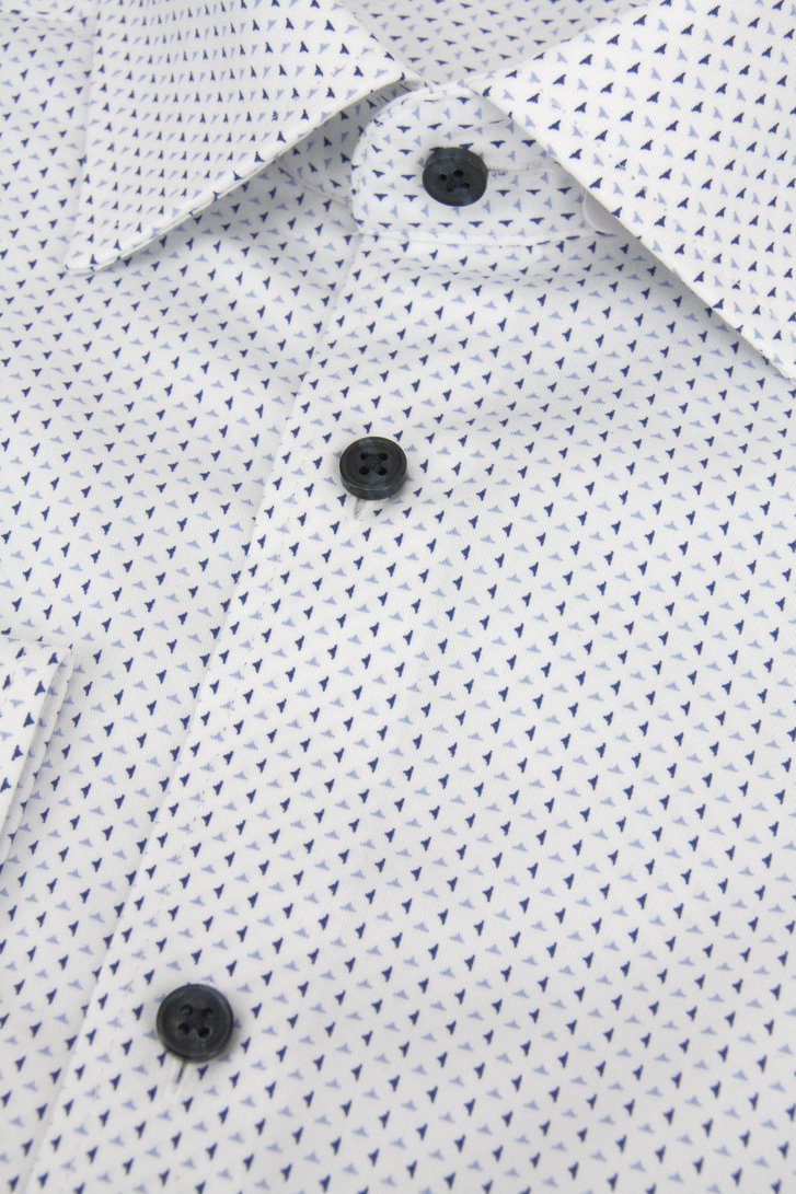 Wit hemd met fijne blauw print - Regular fit  van Dansaert Black voor Heren