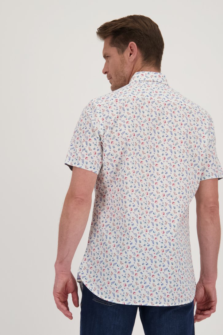 Wit hemd met fijne bloemenprint - Regular fit van Dansaert Blue voor Heren
