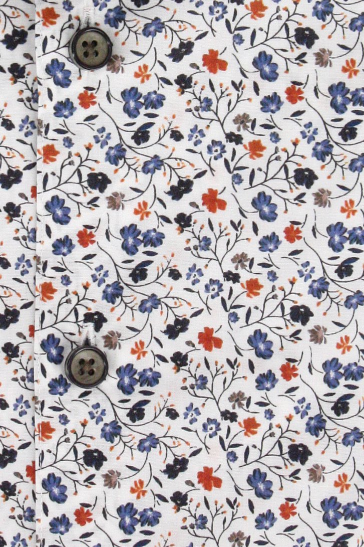 Wit hemd met fijne bloemenprint - Regular fit van Upper East voor Heren