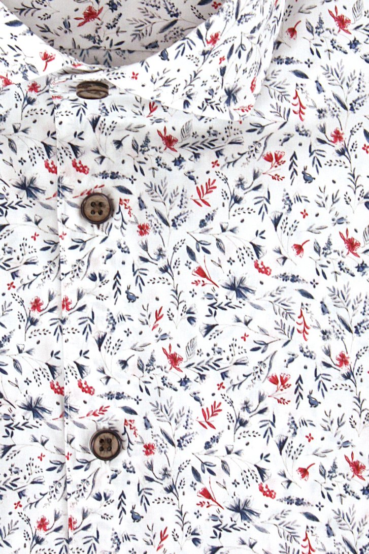 Wit hemd met fijne bloemenprint - slim fit  van Upper East voor Heren