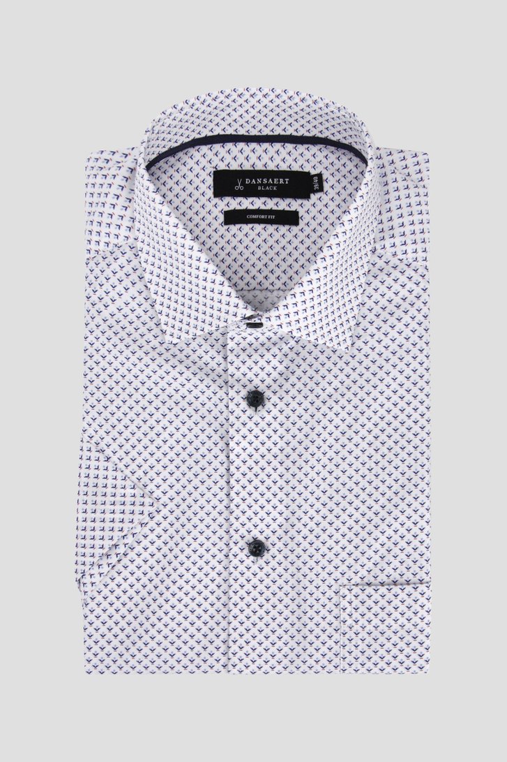 Wit hemd met fijne print - comfort fit  van Dansaert Black voor Heren