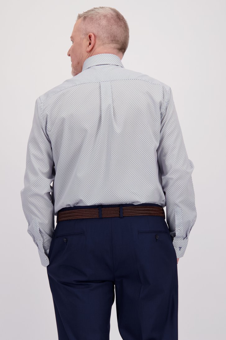 Achterkant van Wit hemd met fijne print - Comfort fit door Dansaert Black voor Heren