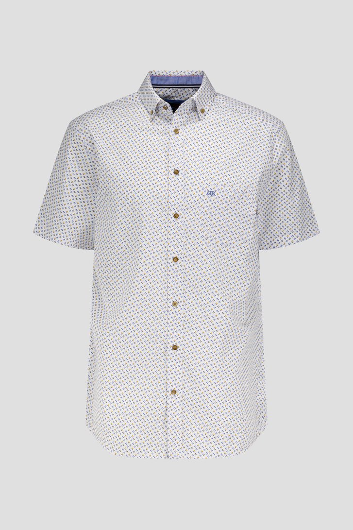 Wit hemd met fijne print - Comfort fit van Dansaert Blue voor Heren