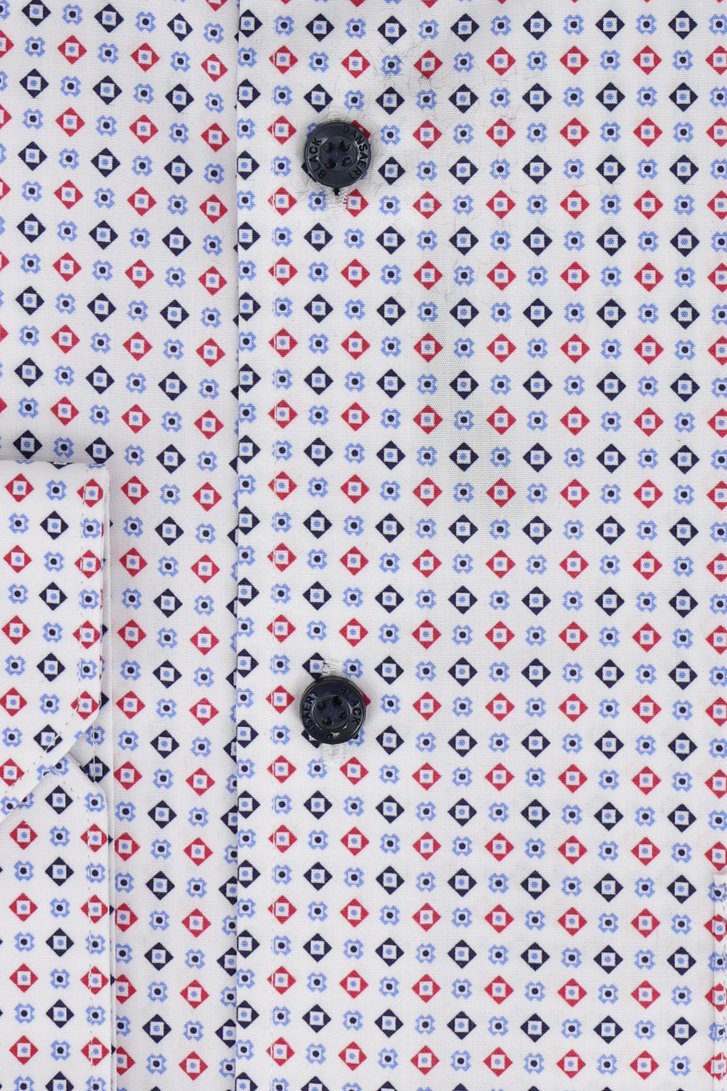Wit hemd met fijne print - Regular fit van Dansaert Black voor Heren
