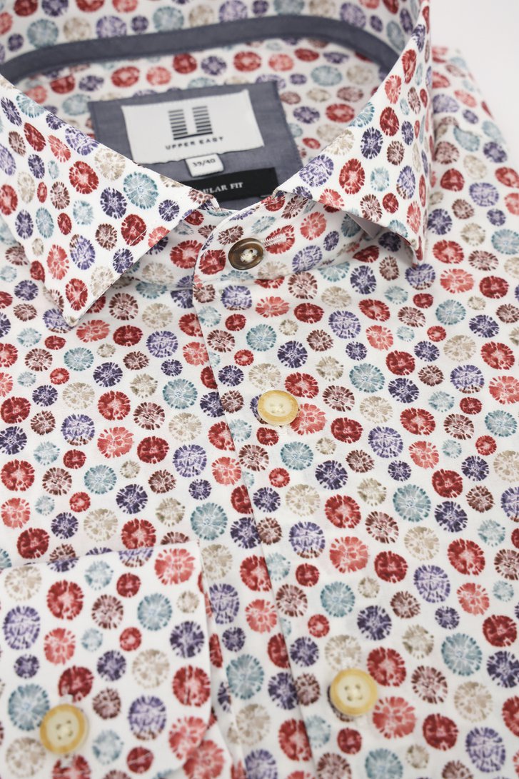 Wit hemd met fijne print - Regular fit  van Upper East voor Heren