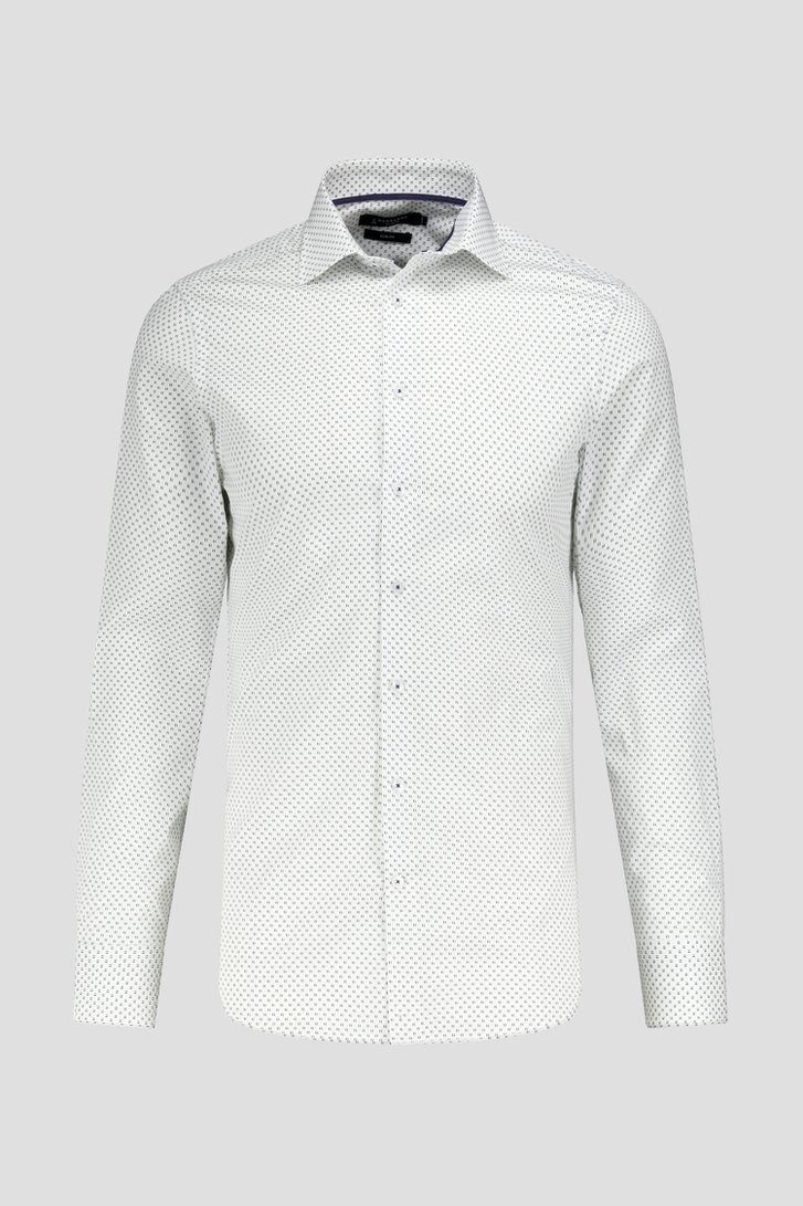 Productfoto 3 van Wit hemd met fijne print – Slim fit door Dansaert Black voor Heren
