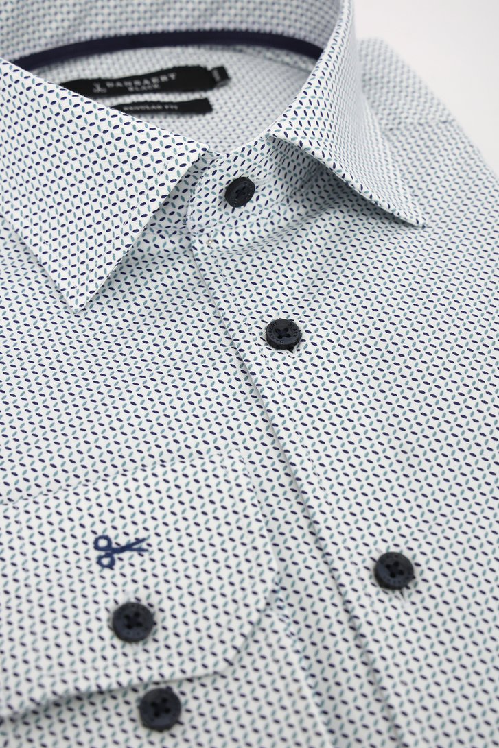 Wit hemd met fijne print – regular fit van Dansaert Black voor Heren