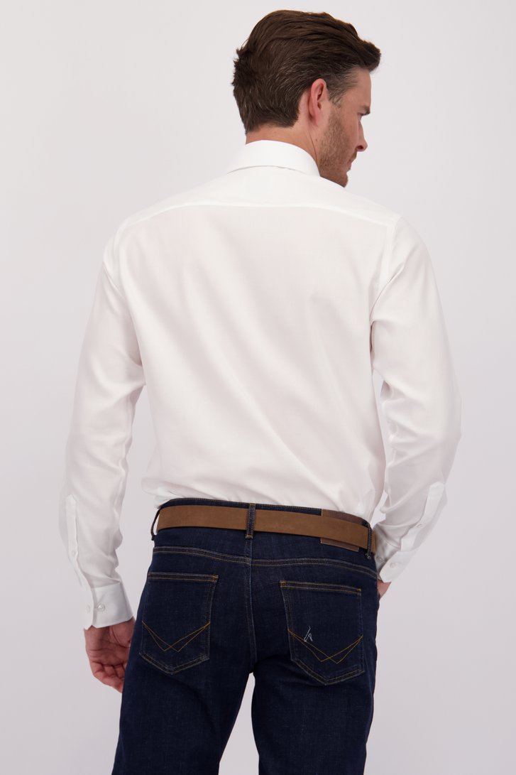 Wit hemd met fijne structuur - slim fit van Michaelis voor Heren