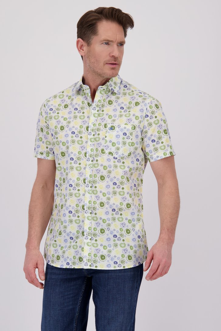 Wit hemd met grafische print - Regular fit van Dansaert Blue voor Heren