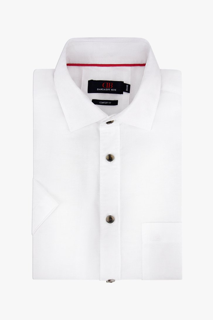 Wit hemd met linnen-look - comfort fit van Dansaert Blue voor Heren