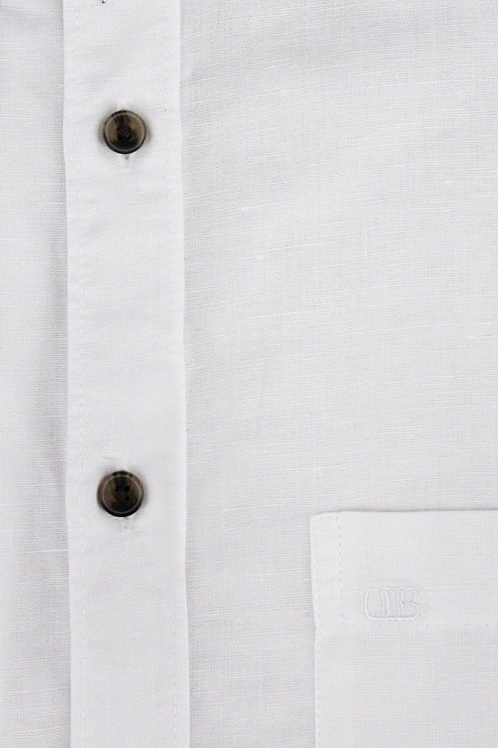 Wit hemd met linnen-look - comfort fit van Dansaert Blue voor Heren