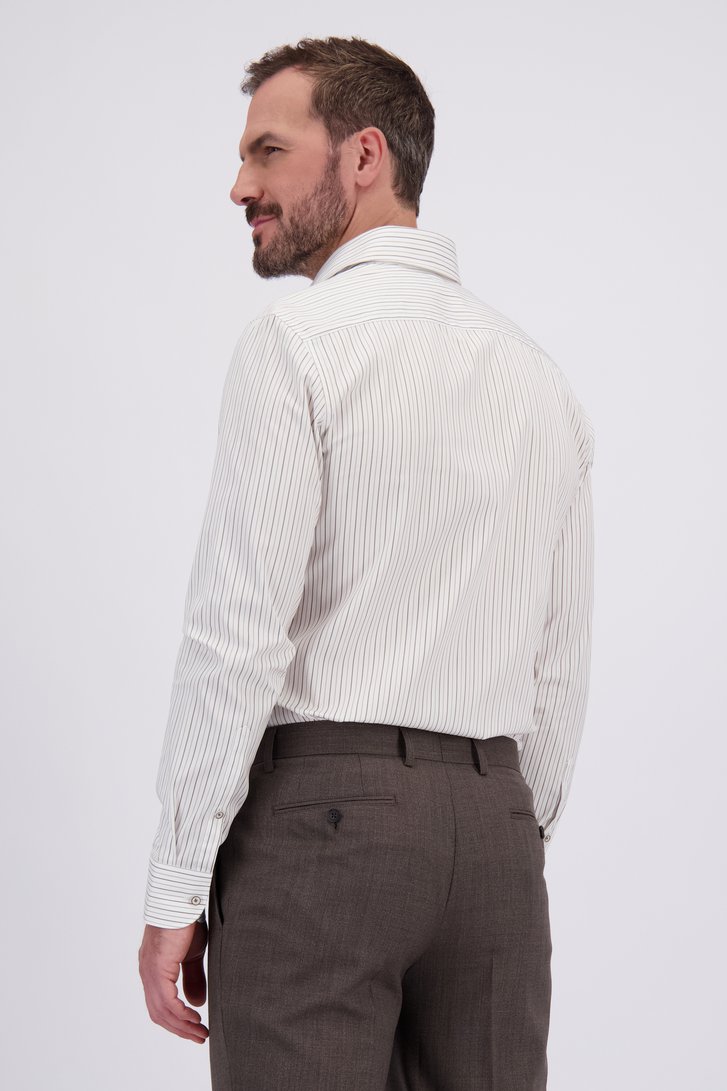 Achterkant van  Wit hemd met streepjes - Slim fit door Dansaert Black voor Heren