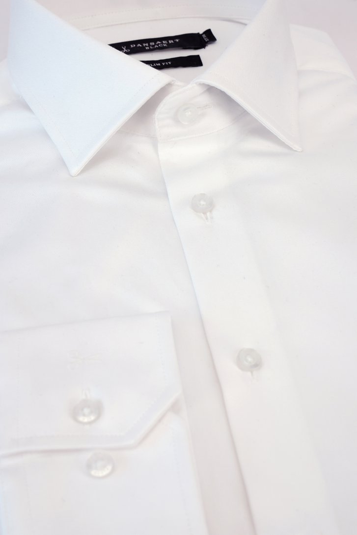 Detail van Wit hemd - slim fit door Dansaert Black voor Heren