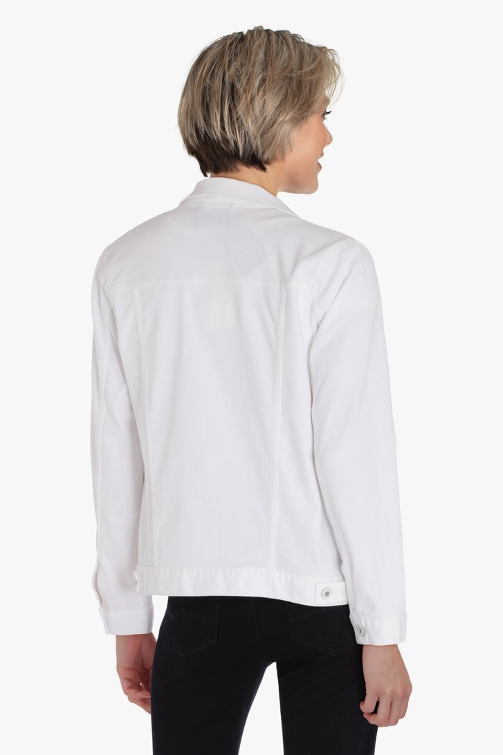 Wit jeansjasje in stretchkatoen van Claude Arielle voor Dames