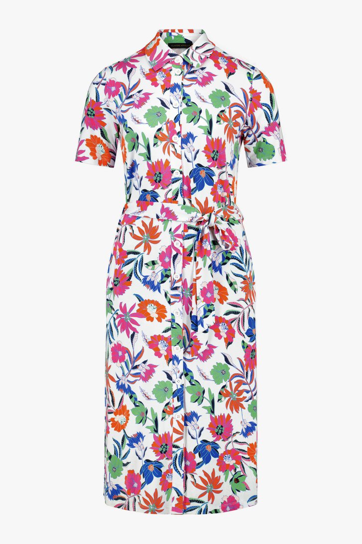 Wit kleedje met kleurrijke bloemenprint van Claude Arielle voor Dames