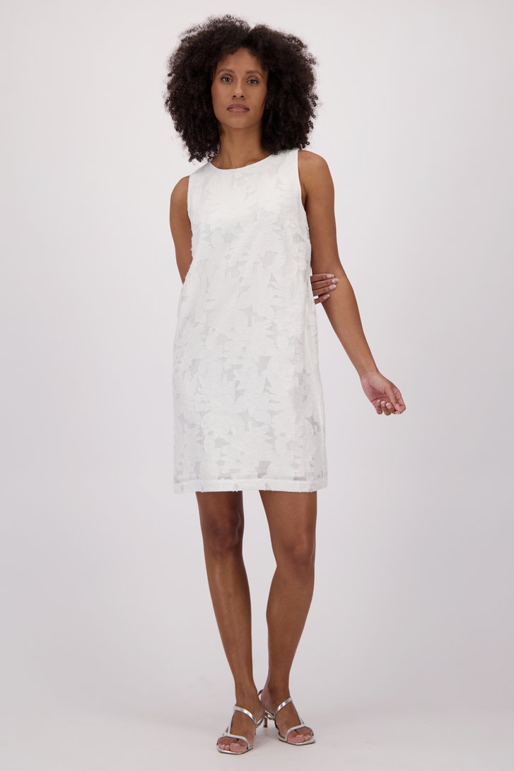 Achterkant van Wit mouwloos kleedje met broderie door Louise voor Dames