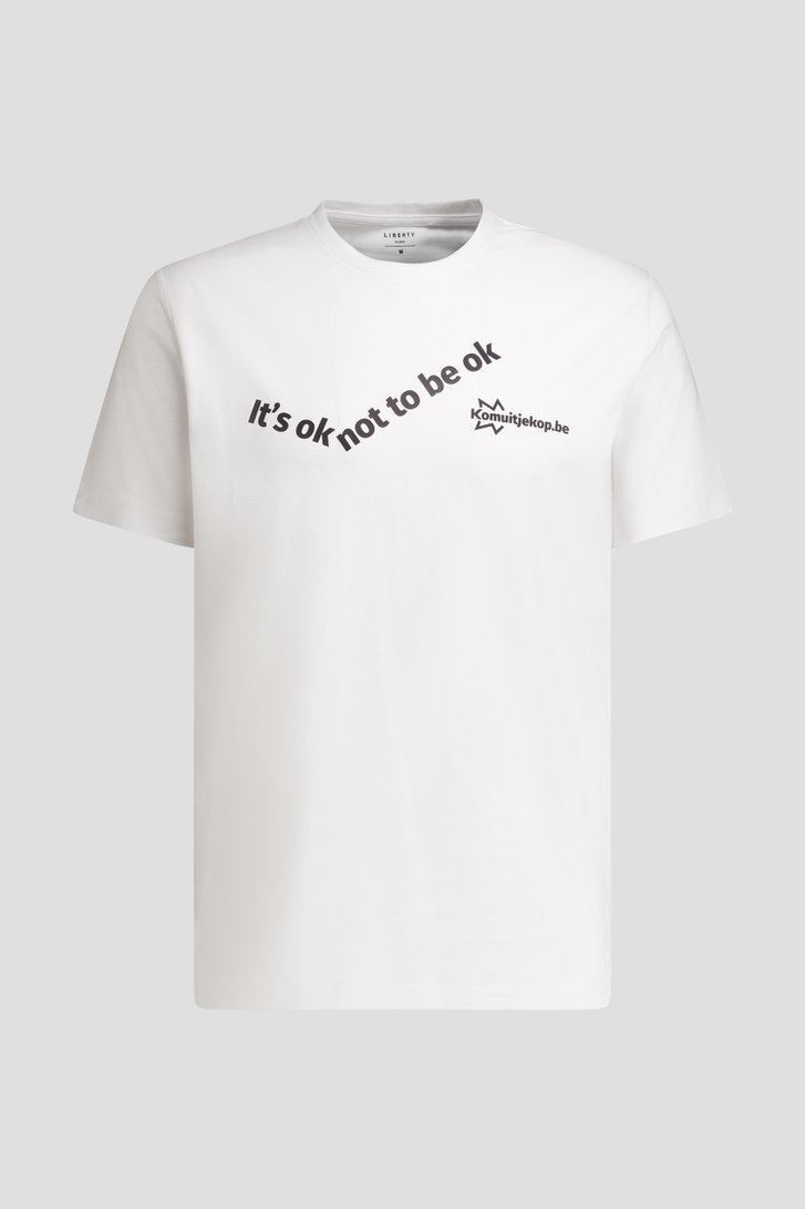 Productfoto 1 van Wit T-shirt - Kom Uit Je Kop  door Liberty Island voor Heren